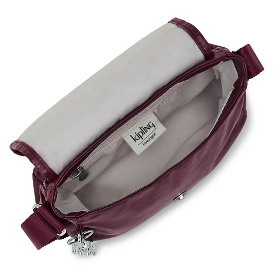 Kipling Sabian Metallic Crossbody Mini Çanta Bordo | TR 1864YX